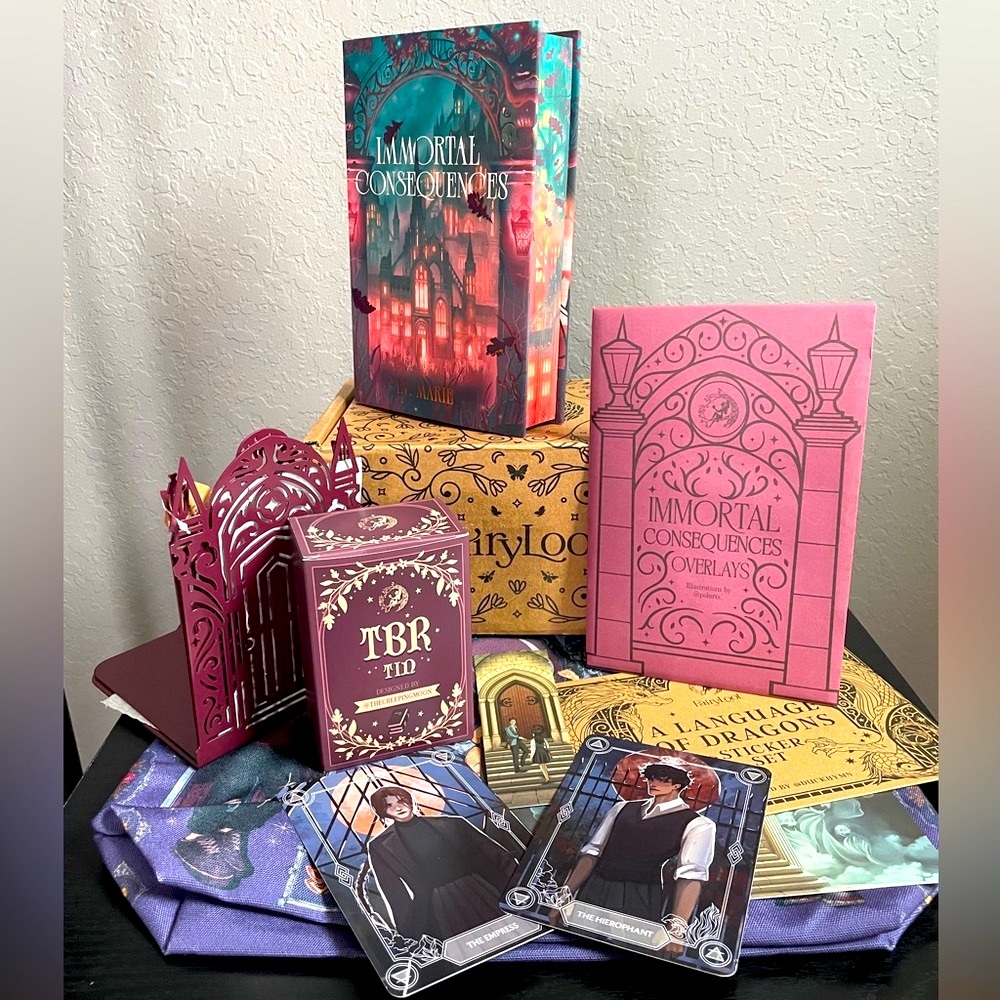 FairyLoot YA Box August 2025 with Items 
Immortal Consequences by I.V. Marie